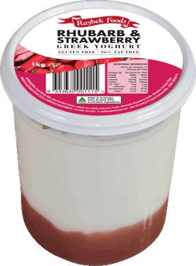 RAYBEK YOGHURT RHUBARB STRAWBERRY 1KG