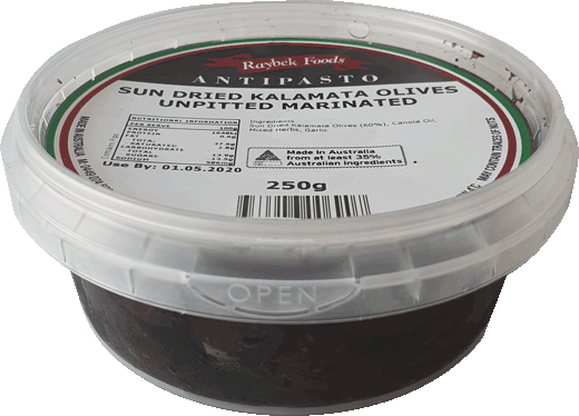 RAYBEK ANTIPASTO SUN DRIED KALAMATA OLIVES